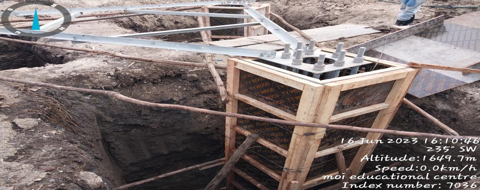 Tower foundation excavation